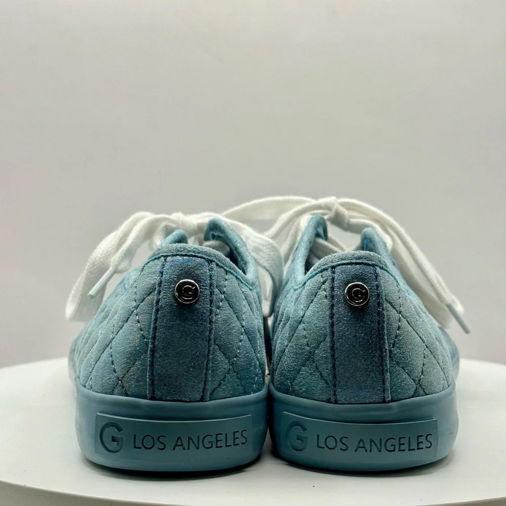 GBG Los Angeles Women’s Quilted Sneakers Size 7.5 Blue Metallic‎ Casual Shoes
